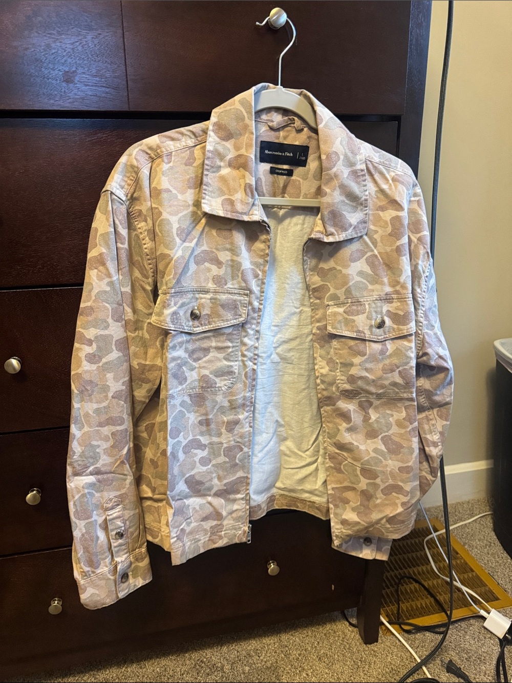 Abercrombie Twill Zip Shirt Jacket, Duck Camo